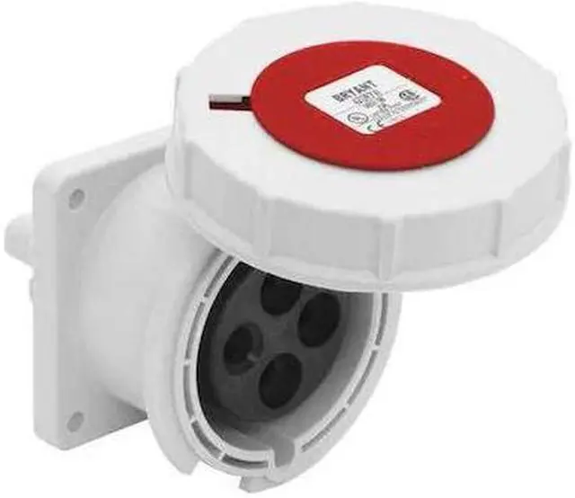 Alt view image 4 of 4 - BRYANT BRY420R7W Watertight Pin & Sleeve Receptacle, 20 A, 480V AC, Three