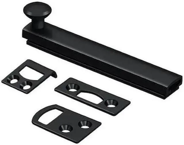 Alt view image 2 of 2 - Deltana 4SBCS19 4 in. Heavy Duty Surface Bolt with Concealed Screw, Black - Solid
