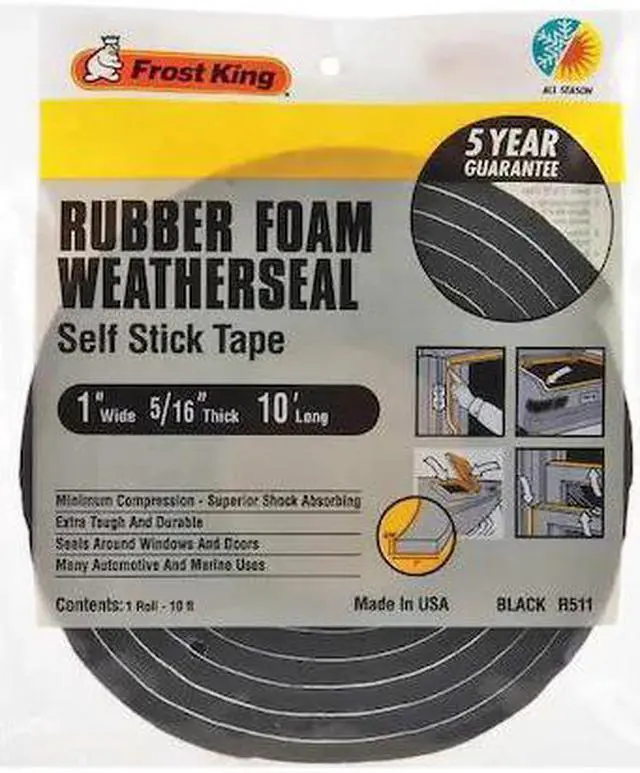 Alt view image 2 of 3 - FROST KING R511H Sponge Rubber Foam Tape,1In.x10 ft,8 mil