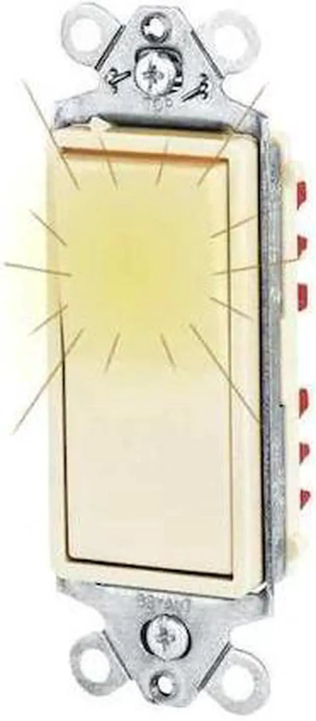 Alt view image 2 of 2 - Bryant Illuminated Wall Switch,  1-Pole,  Maintained,  Rocker Ivory   9901GLI