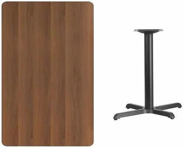 Main image of 30'' x 48'' Rectangular Walnut Laminate Table Top with 22'' x 30'' Table Height Base