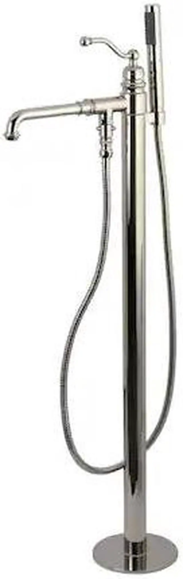 Alt view image 2 of 4 - Kingston Brass KS7036ABL English Country English Country Single Handle Freestanding Roman Tub Filler with Hand Shower, Polished Nickel