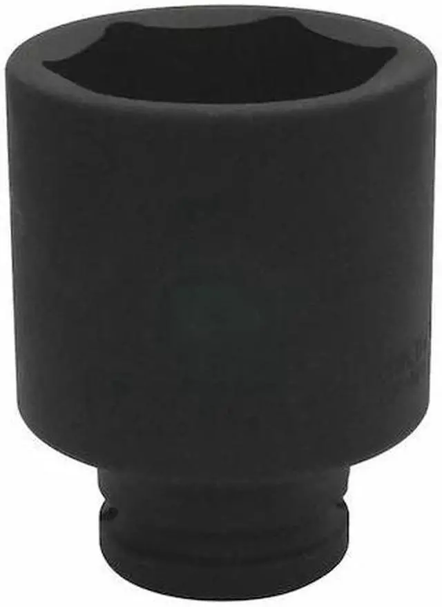 Main image of WESTWARD 21WL04 WESTWARD 3/4 in Drive Impact Socket Deep Socket, Black Oxide,