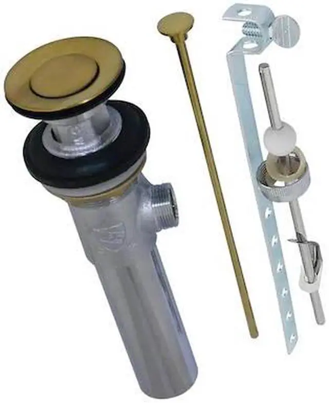 Alt view image 3 of 3 - Kingston Brass KB1007SB Traditional Brass Pop-Up Drain with Overflow - Satin Brass