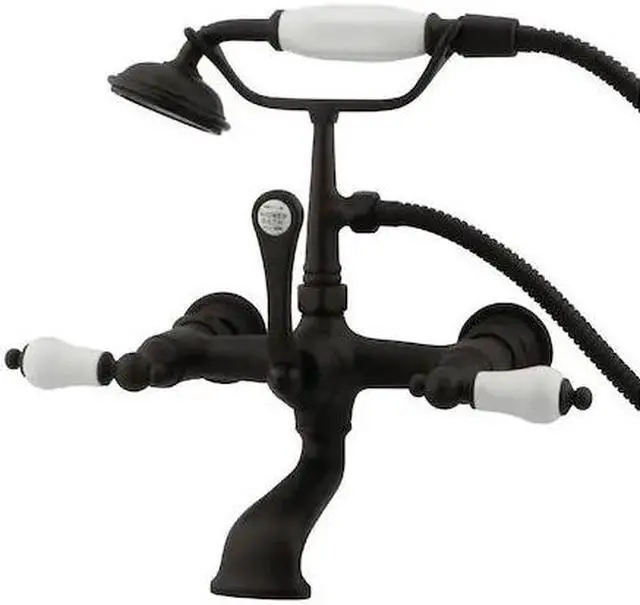 Alt view image 2 of 2 - Kingston Brass CC553T5 Wall Mount Clawfoot Tub Filler with Hand Shower