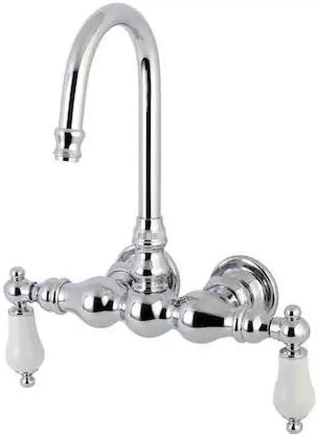 Main image of KINGSTON BRASS AE6T1 Wall-Mount Clawfoot Tub Faucet, Polished Chrome, Tub Wall