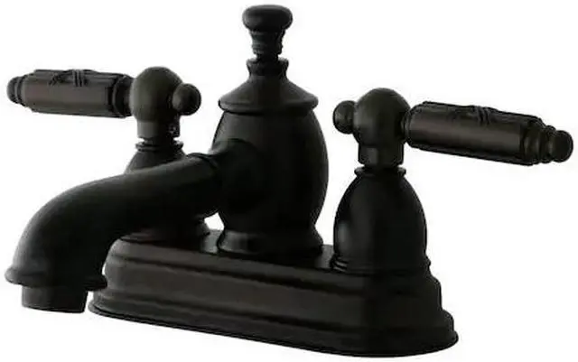 Alt view image 2 of 9 - Kingston Brass KS7005GL 4 in. Centerset Lavatory Faucet with Heritage Spout & Metal Lever Handle, Oil Rubbed Bronze