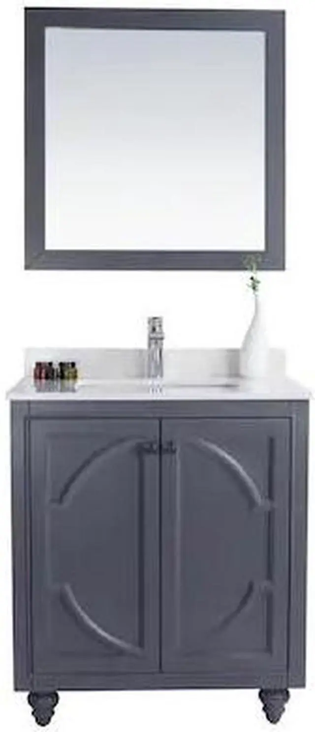 Alt view image 4 of 10 - Odyssey - 30 - Maple Grey Cabinet + White Quartz Countertop
