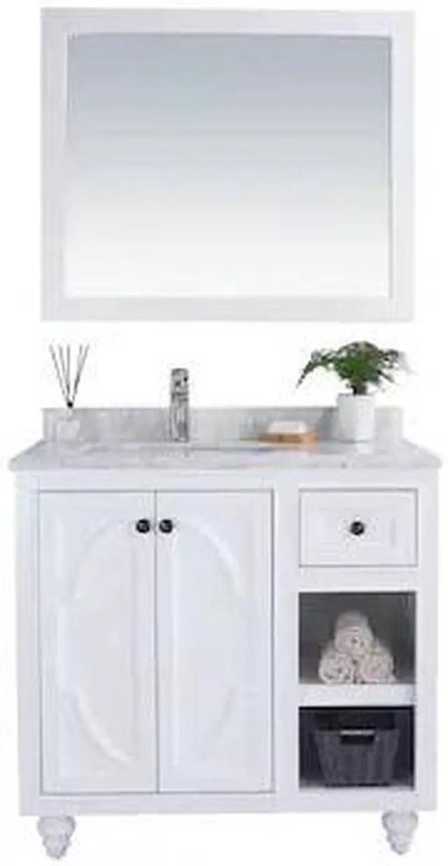 Alt view image 4 of 10 - Odyssey - 36 - White Cabinet + White Carrara Marble Countertop