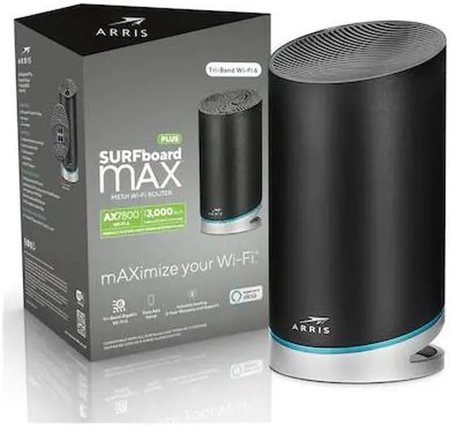Alt view image 2 of 8 - arris surfboard max plus mesh ax7800 wi-fi 6 ax router system