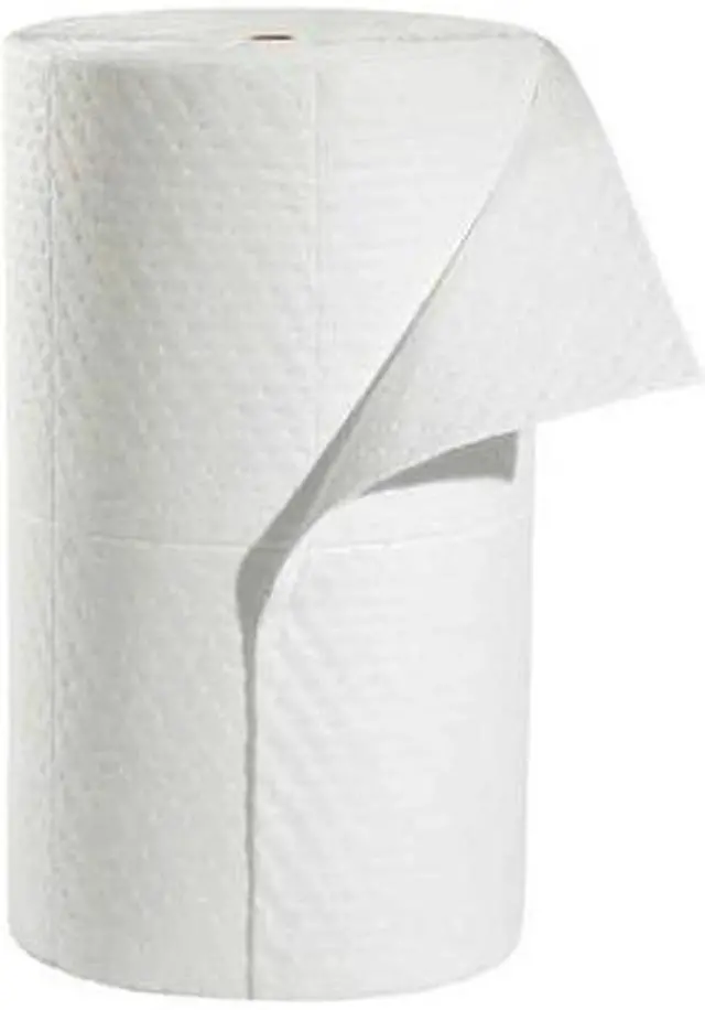 Main image of PIG MAT4107 Sorbent Pad, 40 gal, 32 in x 150 ft, Oil, White, Polypropylene