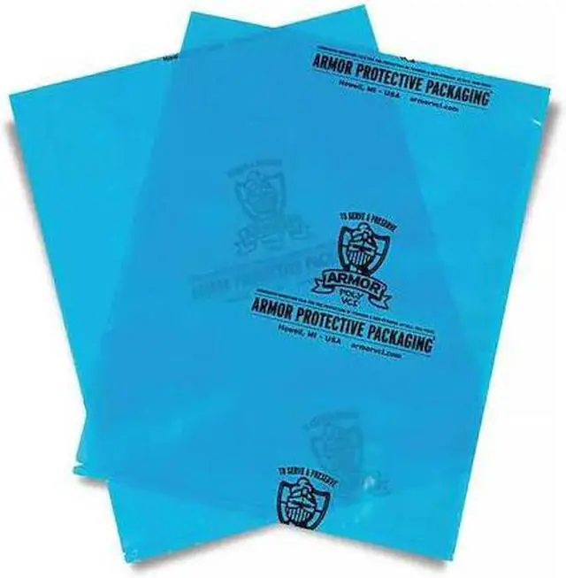 Main image of ARMOR POLY PVCIBAG4MB0810IC 10" x 8" VCI Bags, 4 mil, Blue, PK 1000