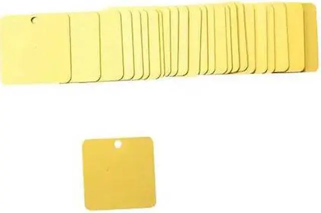 Main image of BRADY 87627 Blk Tag,1-1/2 x 1-1/2 In,Yel,Al,Sq,PK25