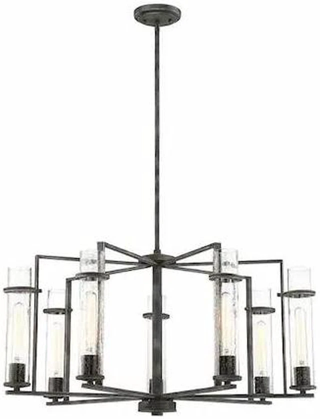 Main image of NUVO 60-6387 Donzi 7-Light Chandelier Fixture Iron Black Finish