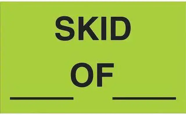 Main image of TAPE LOGIC DL3371 Labels, " Skid __ of __", 3"x5" , Fluorescent Green, 500