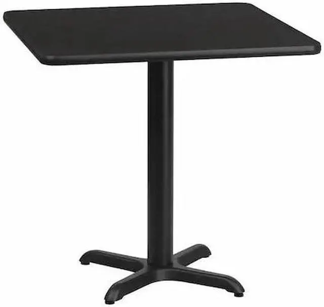 Alt view image 11 of 19 - 30'' Square Black Laminate Table Top with 22'' x 22'' Table Height Base