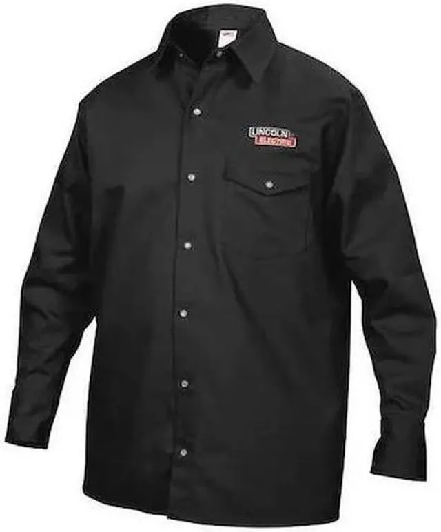 Alt view image 2 of 2 - Black Flame-Resistant Collared Shirt, Size: XL, Fits Chest Size: 49-1/2" to 54"