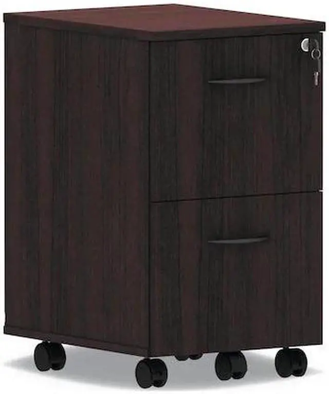 Alt view image 7 of 14 - Alera Valencia Series Mobile File/File Pedestal, 15 3/8 x 20 x 26 5/8, Mahogany