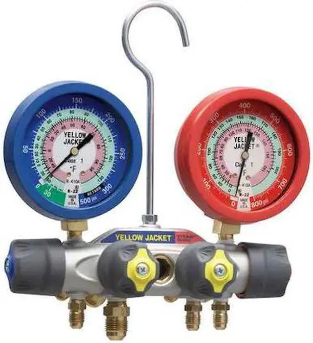 Alt view image 2 of 2 - Yellow Jacket Mechanical Manifold Gauge Set,4-Valve  49973