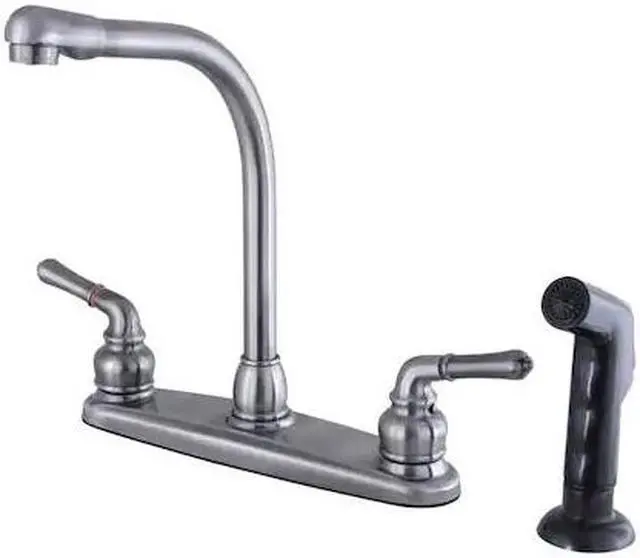 Alt view image 3 of 3 - Kingston Brass KB7500SP Centerset Kitchen Faucet, Black Stainless - 2.25 x 10 x 10.88 in.