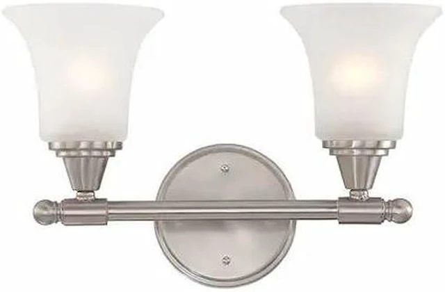 Main image of NUVO 60-4142 Surrey 2 Light Vanity Fixture Frosted Glass Brushed Nickel