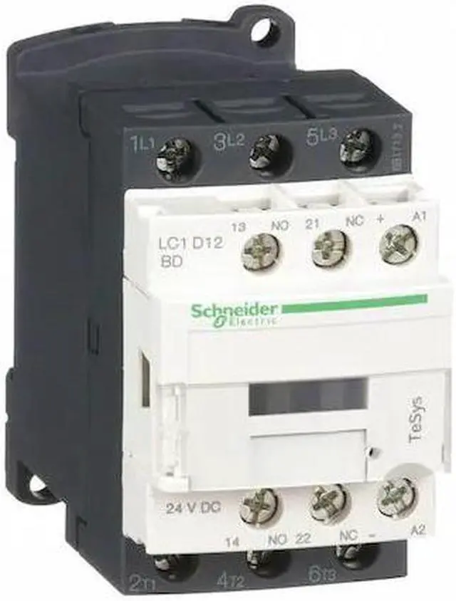 Alt view image 6 of 6 - SCHNEIDER ELECTRIC LC1D12BD IEC Magnetic Contactor, 3 Poles, 24V DC, 12 A,