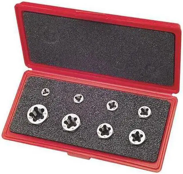 Main image of CHICAGO-LATROBE 403512 8pc Carbon Steel Hexagon Rethreading Die Set 377