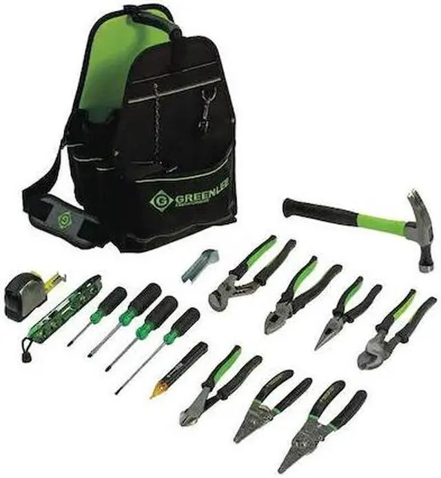 Main image of GREENLEE 0159-17ELEC Electricians Tool Kit,17 pcs.,Caddy