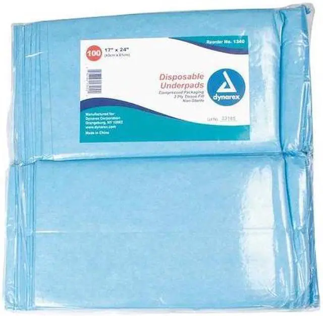 Main image of Dynarex 1340 Disposable Underpads 17 x 24 Tissue Fill - 3/100/Case