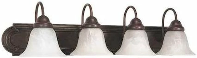 Main image of NUVO 60-326 Ballerina 4 Light 30 in. Vanity Alabaster Glass Bell Shades,