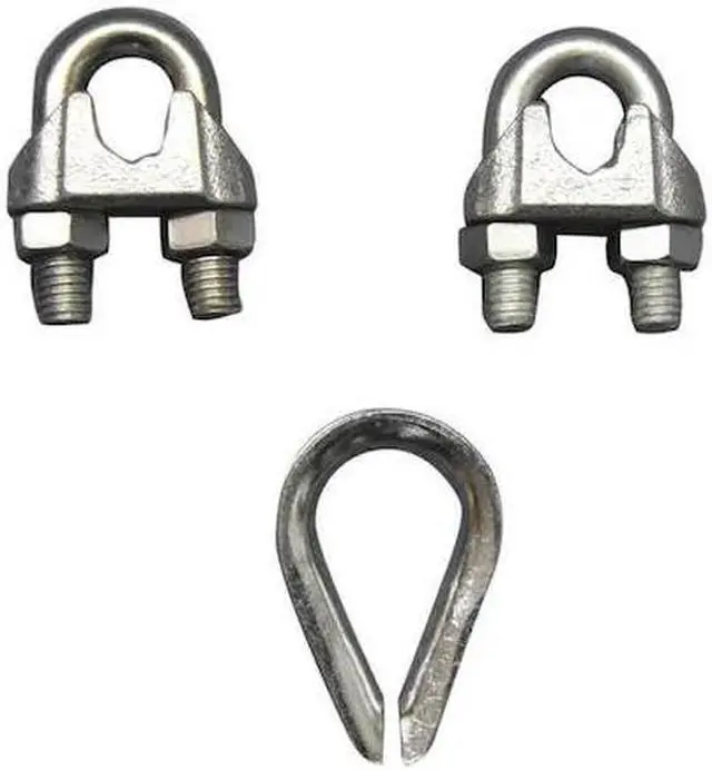 Main image of DAYTON 2VKK3 Wire Rope Clip and Thimble Kit,7/16 In