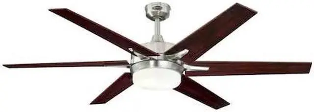 Alt view image 2 of 7 - westinghouse lighting 7207700 cayuga 60inch brushed nickel indoor ceiling fan, dimmable led light kit with opal frosted glass,