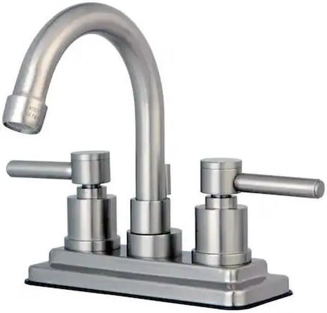 Alt view image 2 of 3 - Kingston Brass KS8668DL 4 Inch Center Lavatory Faucet - Satin Nickel