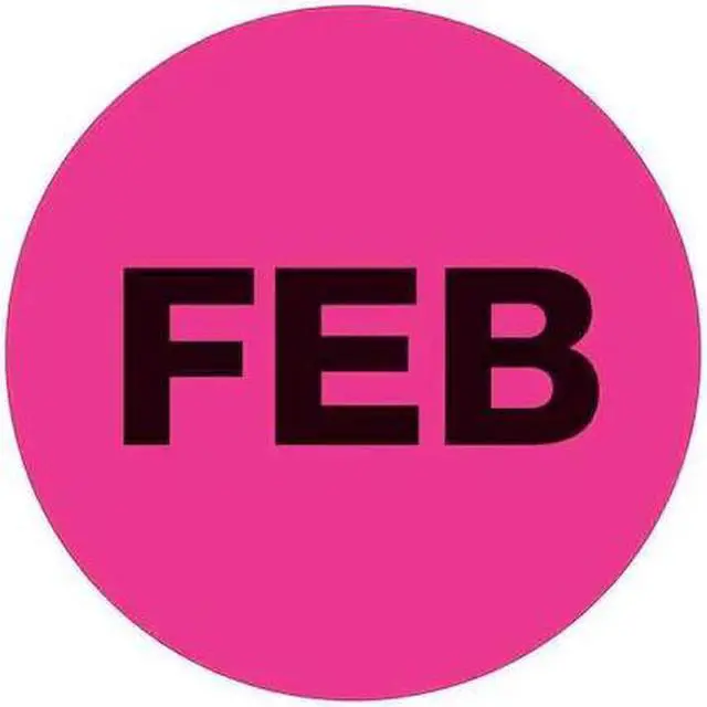 Alt view image 2 of 5 - Tape Logic Months of the Year Labels "FEB" 2" Circle Fluorescent Pink 500/Ro DL6736
