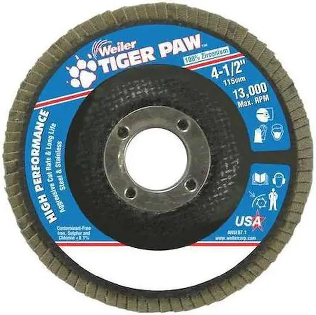 Alt view image 2 of 2 - WEILER 98827 Abrasive Flap Disc, Coarse, 4-1/2 in.
