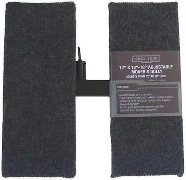 Main image of ZORO SELECT STF-1218MDAM Adjustable Dolly,Black,12" Platform L