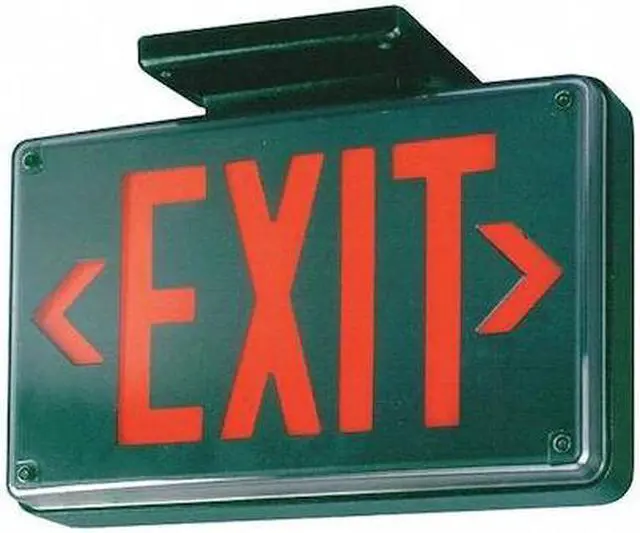 Main image of LITHONIA LIGHTING LV S 2 R 120/277 UM 4X Exit Sign, Black, 2 Face(s), LED,