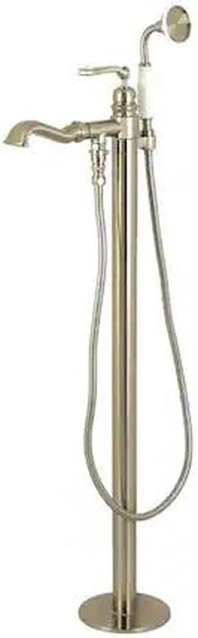 Alt view image 3 of 7 - Kingston Brass KS7018RL Royale Royale Single Handle Freestanding Roman Tub Faucet with Hand Shower, Brushed Nickel