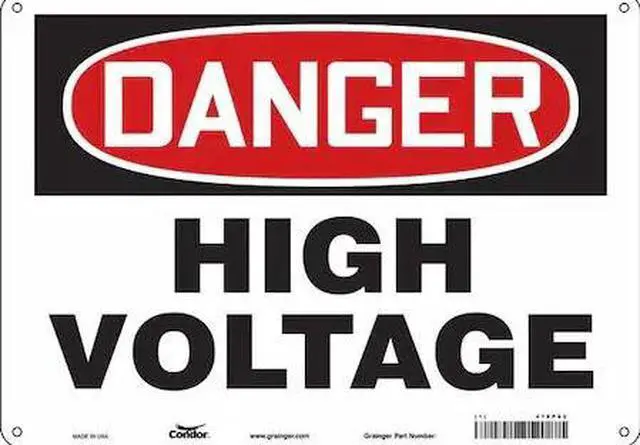 Main image of CONDOR 479P62 Safety Sign, 10 in Height, 14 in Width, Polyethylene, Horizontal