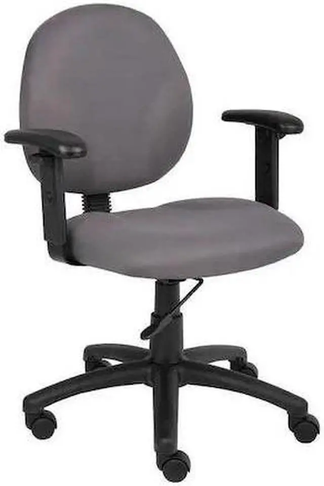 Main image of ZORO SELECT 6GNL9 Desk Chair, Fabric Gray, Height 33-1/2" to 38"