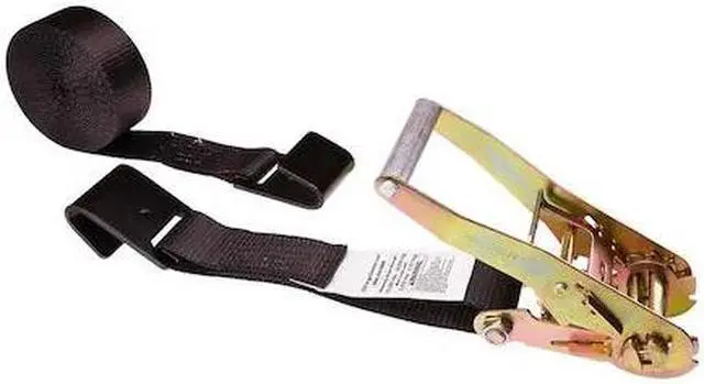 Alt view image 2 of 2 - US Cargo Control - 2 x 12 Ratchet Strap - Ratchet Strap with Flat Hook - 2 Inch Wide X 12 Foot Long - Black Ratchet Straps - Dependable Utility Strap - 3,333 Pound Working Load Limit