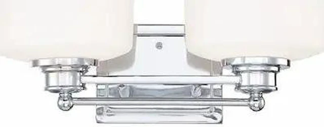 Main image of NUVO 60-4582 Soho 2 Light Vanity Fixture Satin White Glass Polished Chrom
