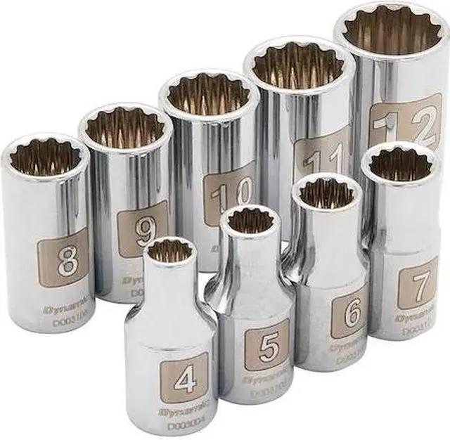 Main image of DYNAMIC D004008 Tools 1/4" Drive 9 Piece 12 Point, Std Metric Socket Set, 4mm -