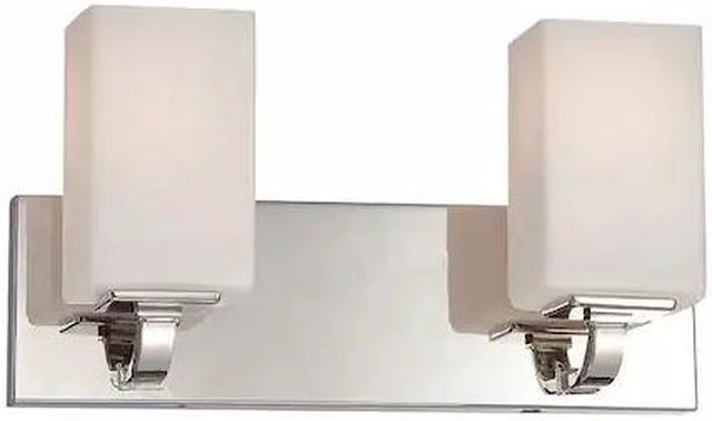 Main image of NUVO 60-5182 Vista 2 Light Vanity Fixture Etched Opal Glass Polished Nick