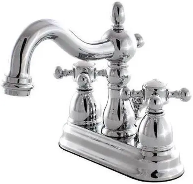 Alt view image 2 of 6 - Kingston Brass KB1601BX 4 in. Heritage Centerset Lavatory Faucet with Metal Lever Handle, Chrome