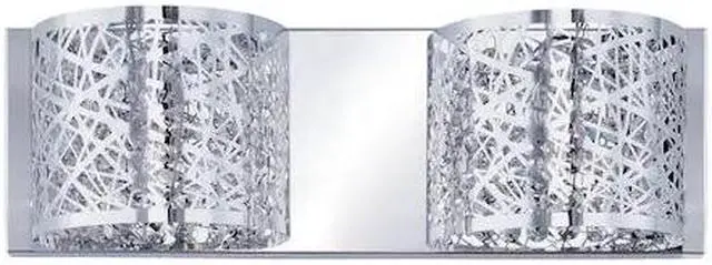 Alt view image 2 of 3 - ET2 E21315-10PC Inca 2 Light 16 in. Polished Chrome Bath Light Wall Light in Without Bulb, Clear & White, 4.25 in.