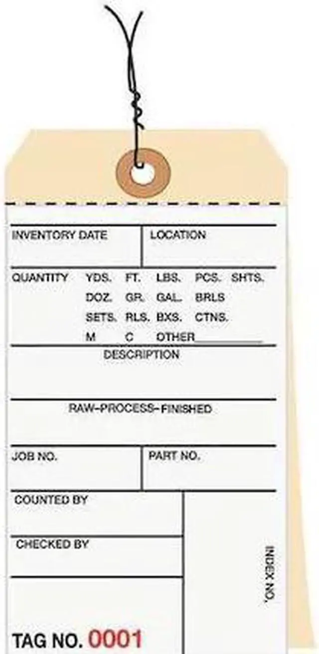 Main image of PARTNERS BRAND G15193 Inventory Tag,6 1/4x3 1/8",PK500, 10 Point Cardstock, 6