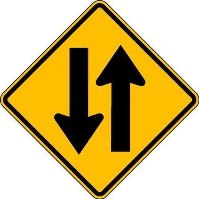 Alt view image 2 of 2 - LYLE W6-3-24HA Traffic Sign,24 x 24In,BK/YEL,SYM,W6-3