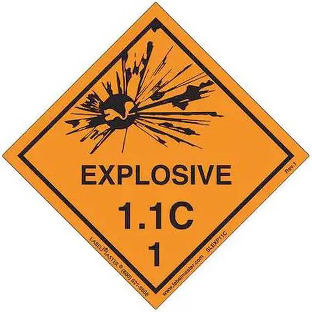 Main image of LABELMASTER SLEXP11C Explosive 1.1 C Label,Vinyl,PK500