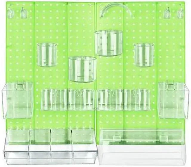 Main image of AZAR DISPLAYS 900944-GRE 24-Piece Green Pegboard Organizer Kit with 2 Panels